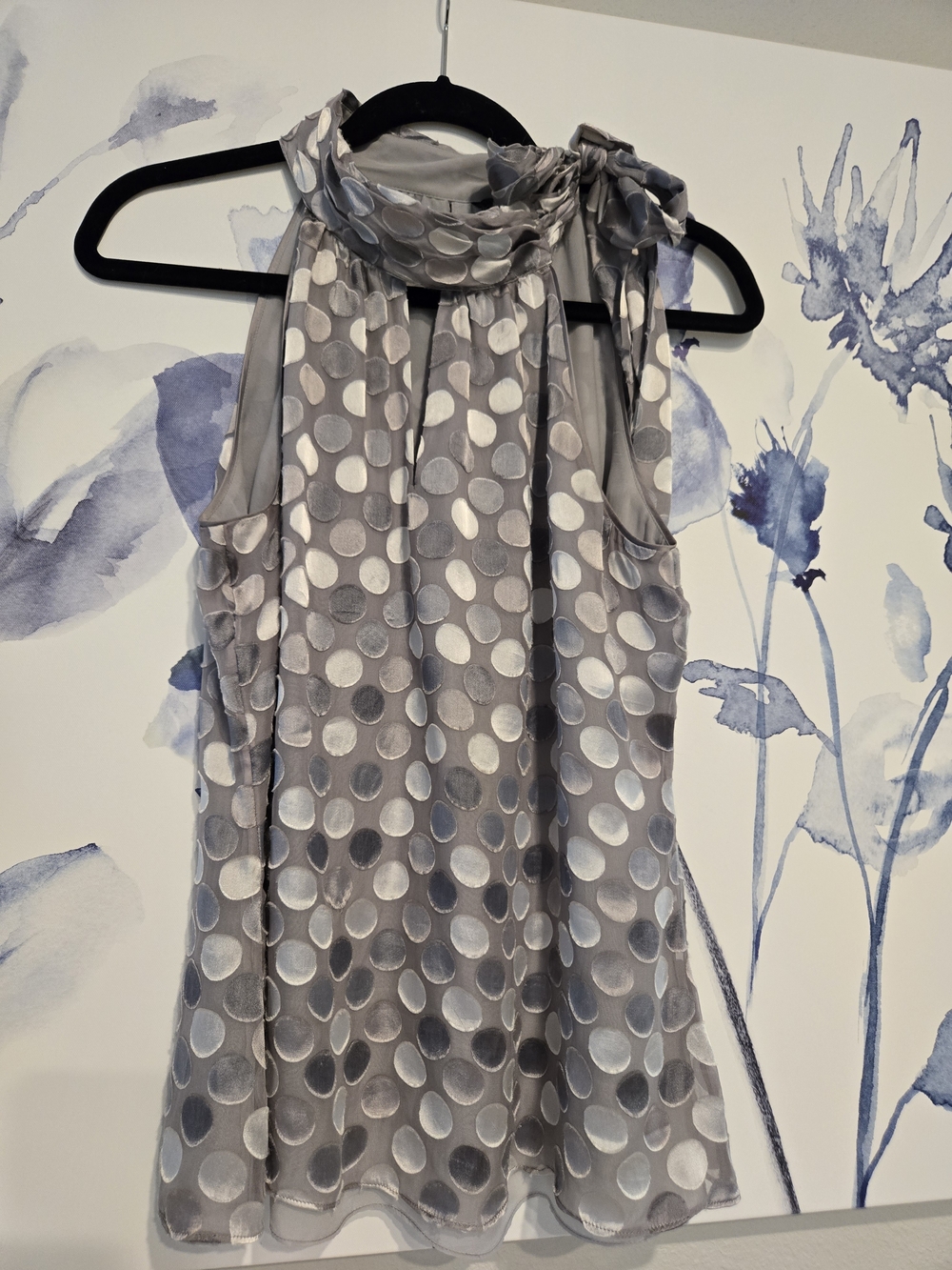 White House Black Market Light Gray Blouse